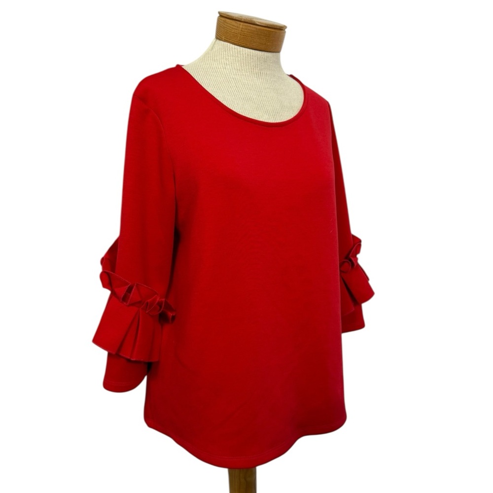 ✨ Halogen Red Ruffle-Sleeve Top | Size Small - Picture 5 of 8